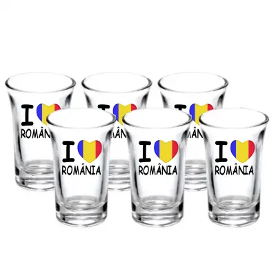 I love romania, set 6 pahare shout, model 24bs